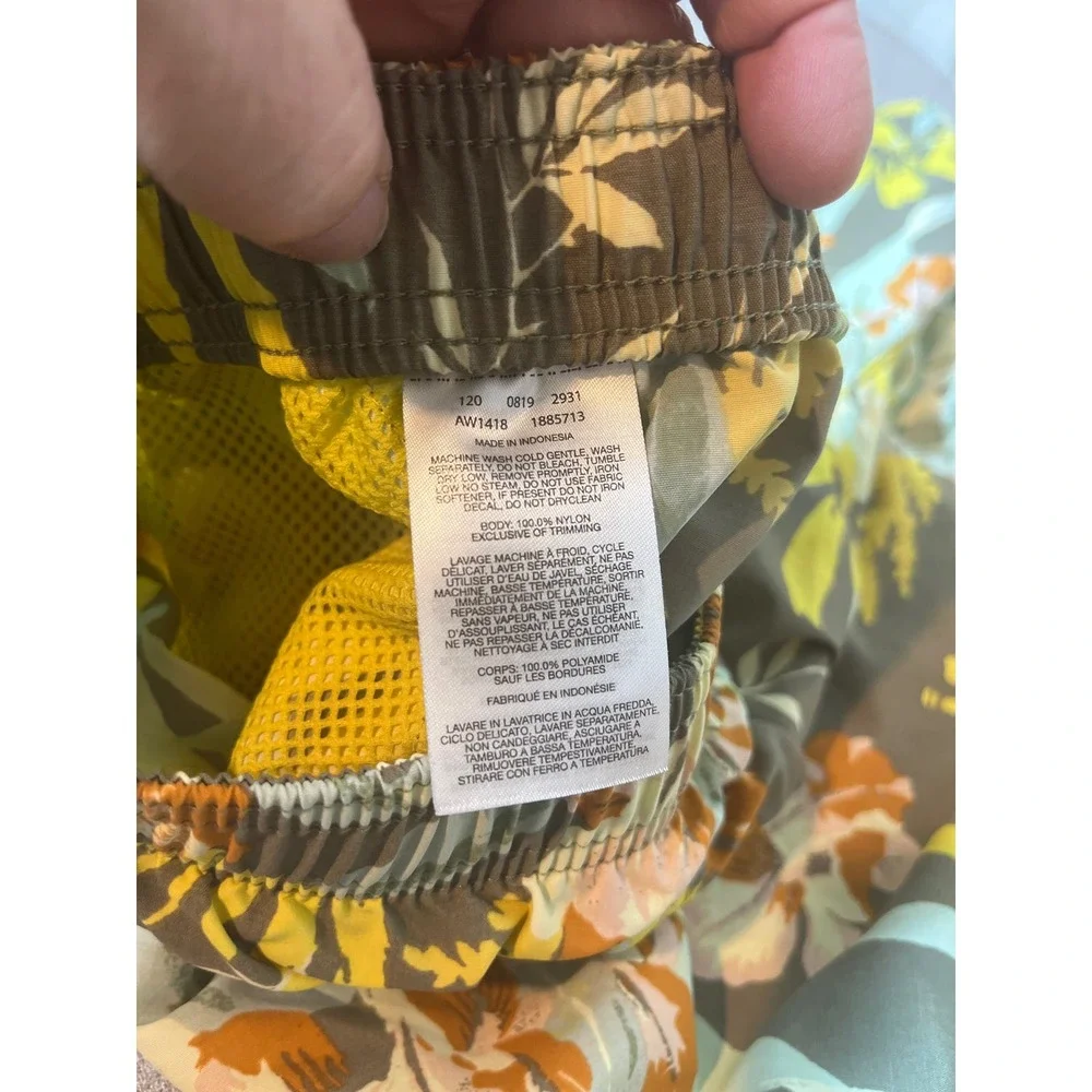 Columbia‎ Mens XL swim trunks court dark green floral print